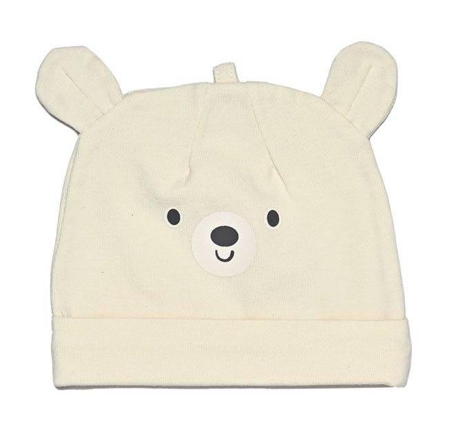 Mini Dreams mössa Bear jersey 0-3 mån, offwhite
