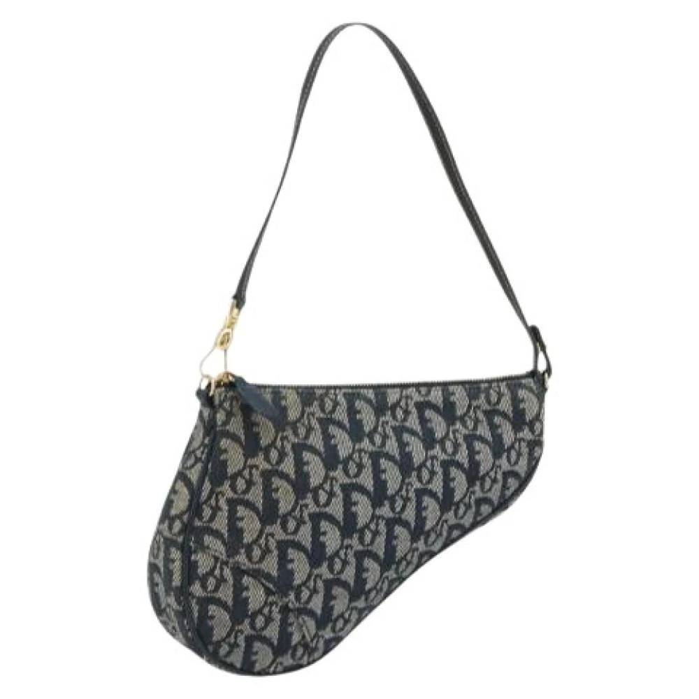 Dior Vintage Pre-owned Accessory Pouch - Vintage - Dame - Blå - ONE SIZE - Uld