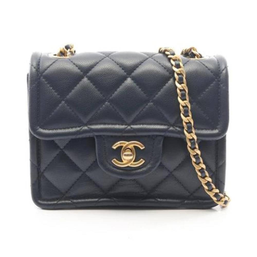 Chanel Vintage Pre-owned Matelasse Skuldertaske - Vintage - Dame - Blå - ONE SIZE - Uld