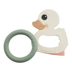 Kawan Duck & Ring Teethers in Natural Rubber Gift Set - - Two-Pack / Seafoam Blue
