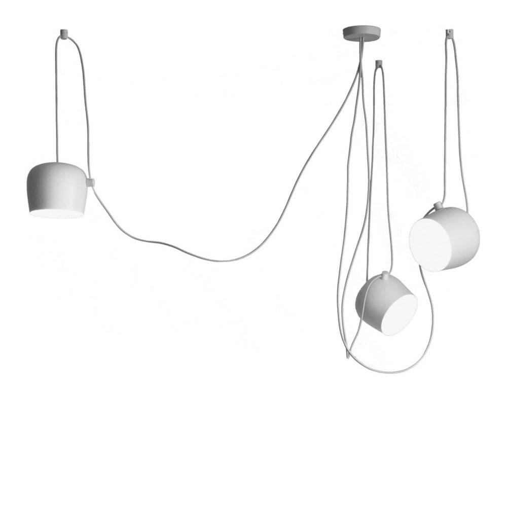 Flos - 3 x Aim White - Pendellampor - Ronan & Erwan Bouroullec - Vit