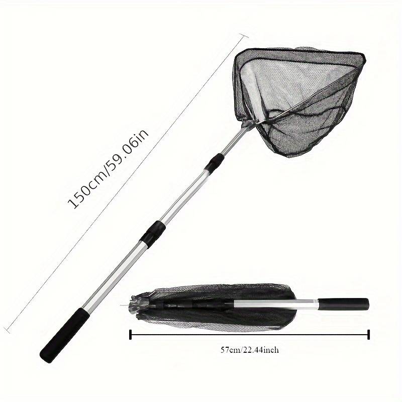 1pc Aluminum Alloy Fishing Net With Telescopic Handle, Portable Collapsible Fishing Gear, Essential Angler's Tool For Freshwater And Saltwater Fishing