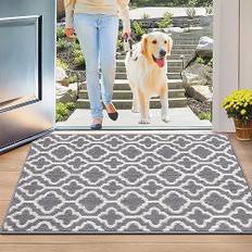 SHACOS Dörrmatta Inomhus grå 80 x 120 cm Halkfri Dörrmatta Tvättbar Dörrmatta Inomhus Entrématta Utomhus Dörrmatta Ingångsmatta för Ytterdörr Entré Vardagsrum