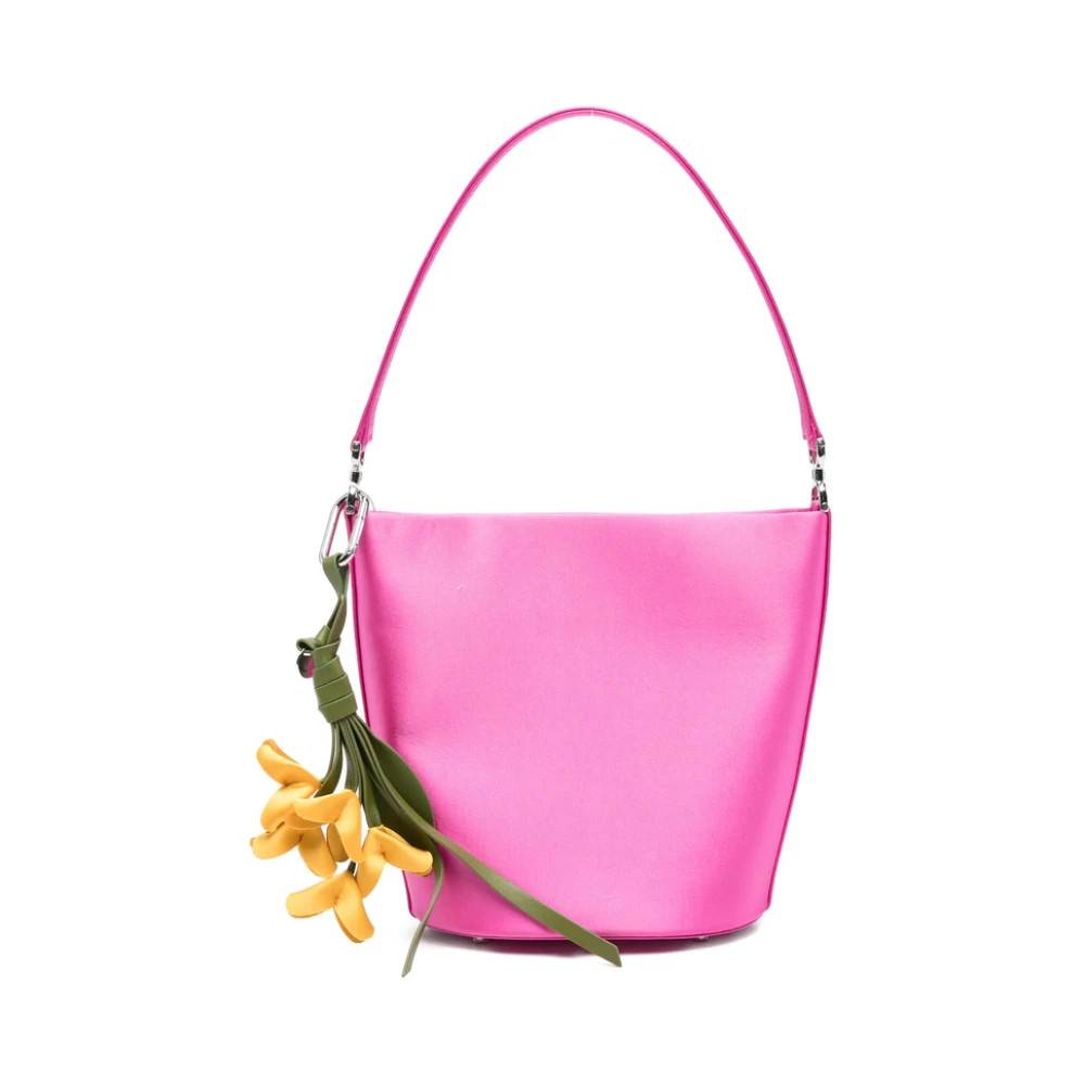 Self Portrait Satin Bucket Bag - Tasker - Dame - Lyserød - ONE SIZE - Satin