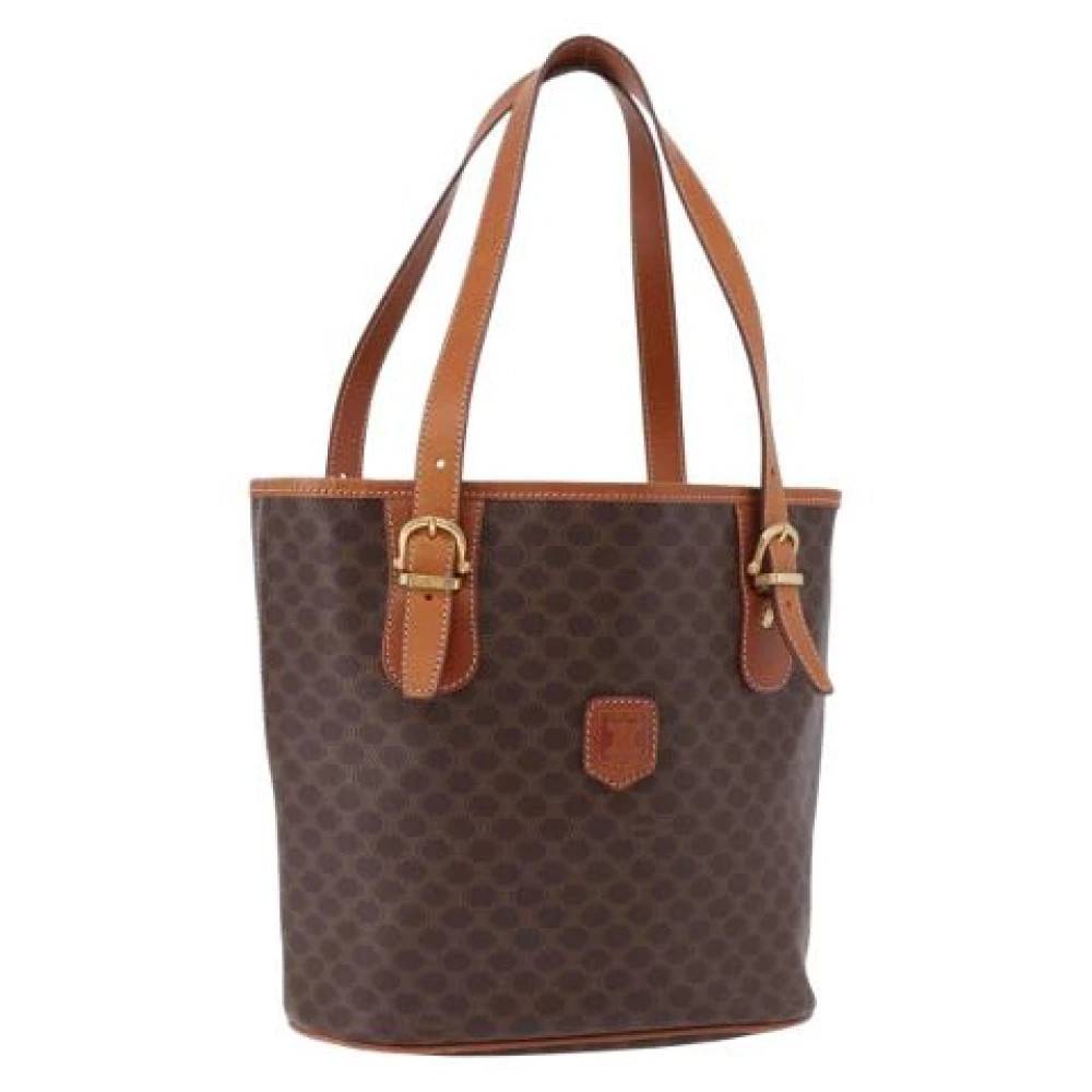 Celine Vintage Pre-owned Vintage Macadam Canvas Skuldertaske - Vintage - Dame - Brun - ONE SIZE - Uld