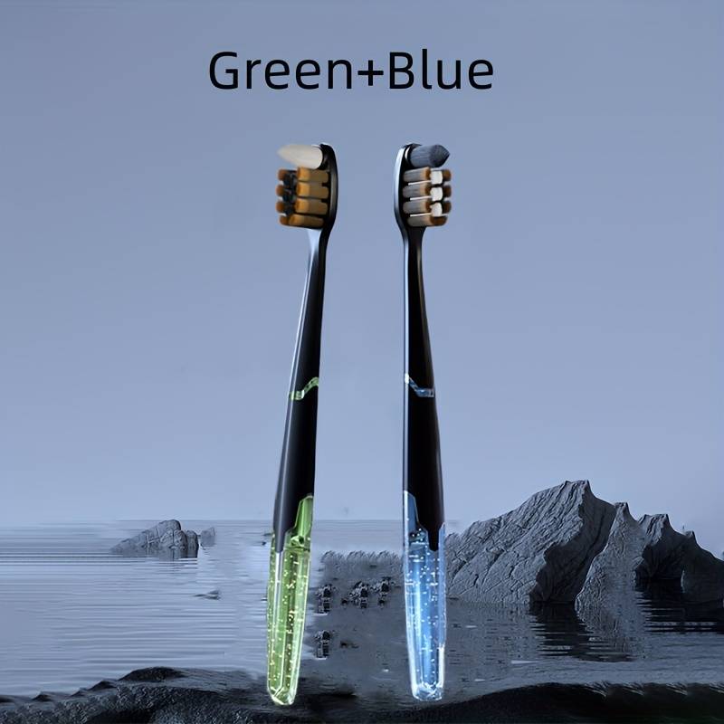 TEMU 2-pack Small Pointed Adult Toothbrushes - Couple's Gentle Care For Sensitive Teeth, Bristles, Deep Cleaning Oral Hygiene, Essential Daily Grooming Essentials