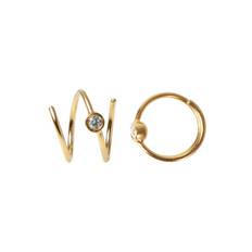Stine A Big Dot Curl Earring Gold - Left And Right