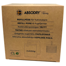 Absodry fugtfjerner duo family refill 600g 2-pak