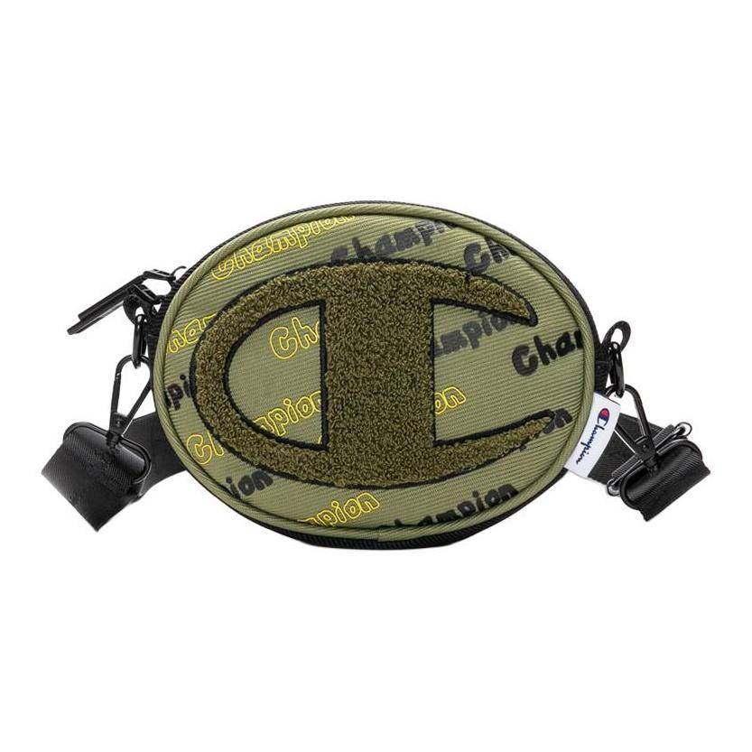 Champion X Melting Sadness Collaboration Full Print Sports Casual Unique Fabric Round Bag Crossbody Shoulder Bag Unisex Bags Green U2CACPU55 Green