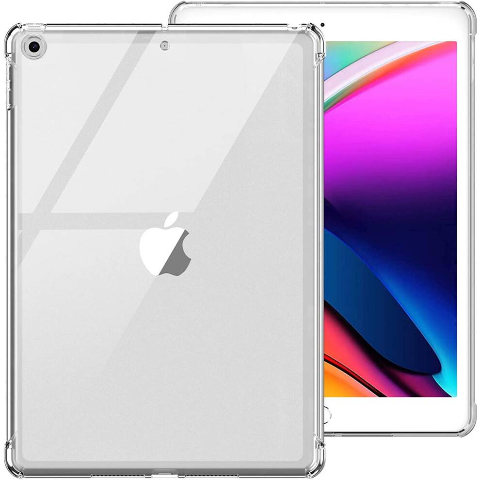 Etui kompatibel med iPad 9./8./7. generation, kompatibel med iPad 10.2, etui 2021, 2020 og 2019, gennemsigtigt, klart, stødsikkert