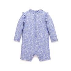 Purebaby Purebaby Blue Floral Long Sleeve Swim Rashie