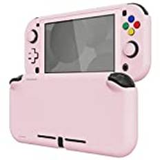 eXtremeRate PlayVital Skyddsfodral för Switch Lite med Skärmskydd&Tumgrepps&Stickers Knappar Kepsar,Hårt Skal för Switch Lite,Protective Case Cover Protector-Rosa