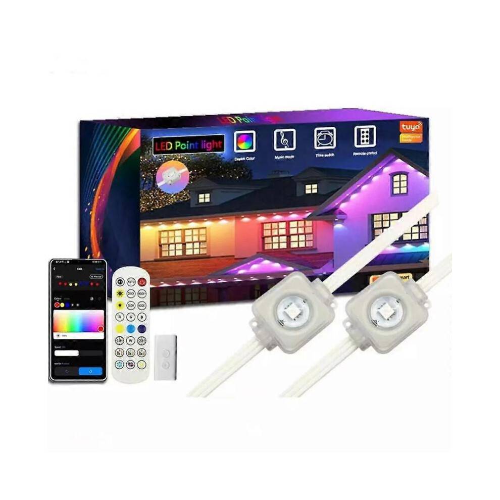 (30m 60 lamps, UK) Permanent Outdoor Eaves Lights Smart RGBIC App RemoteLED DIY SceneModes lamp