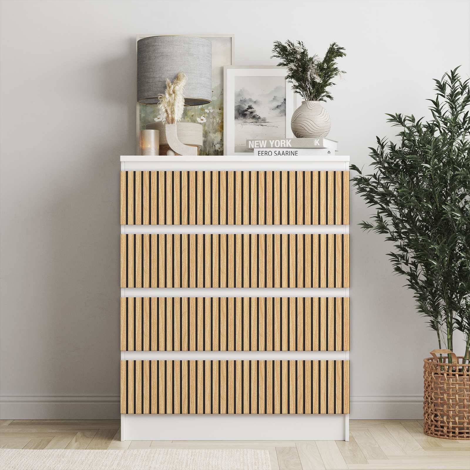Självhäftande klistermärken – Ikea Malm Dekaler / Välj storlek / Naturlig Ek