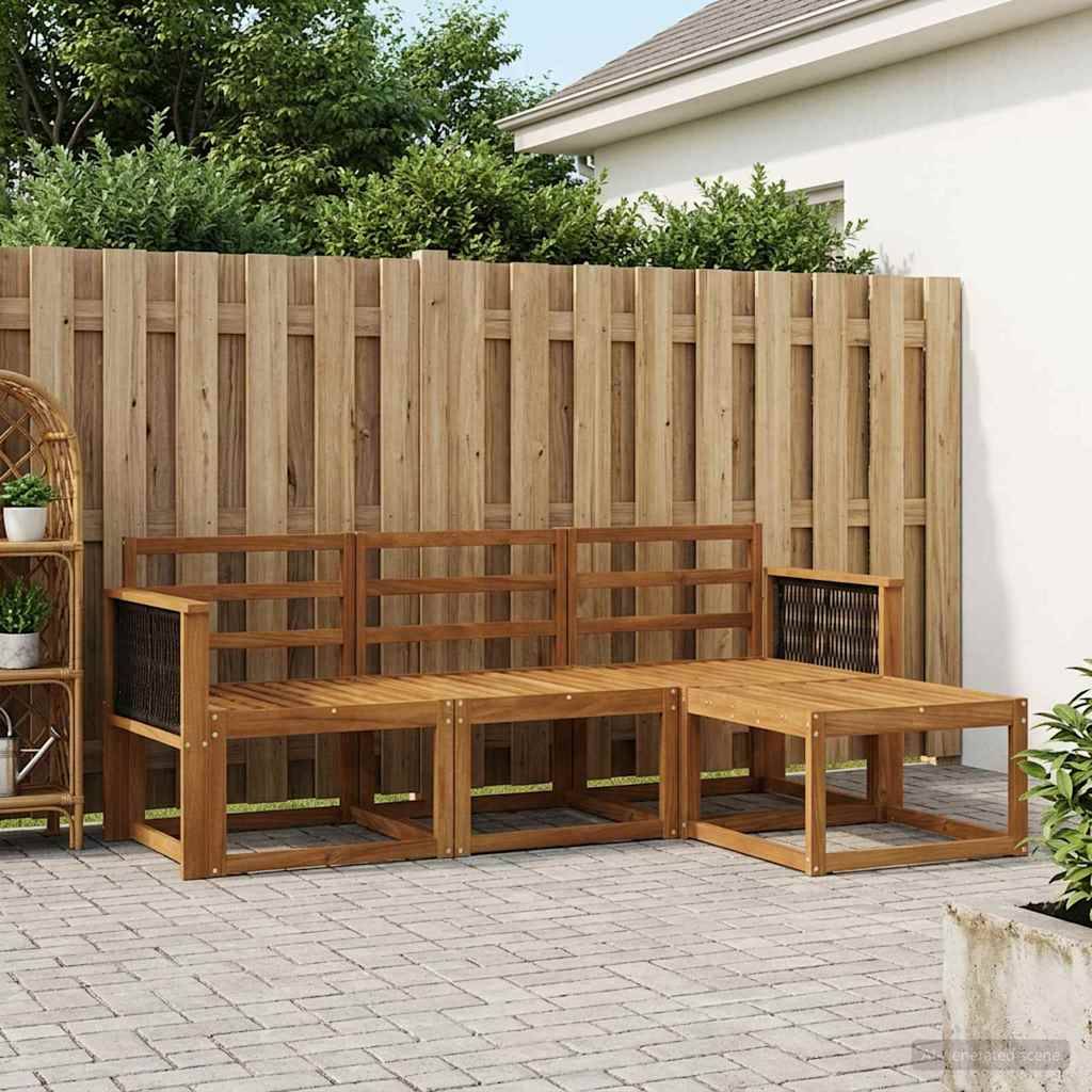 vidaXL Utomhussoffset 4 pcs Naturlig Massivt Akaciaträ