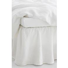 Ellos Home - Sengekappe Candice i vasket hør 45 cm - Hvid - 120X200