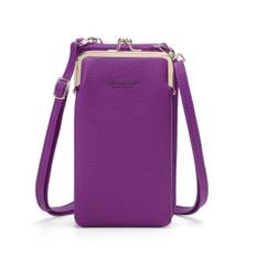 Mobiltaske Pung Kortholder Taske med skulderrem. 10 farver - purple