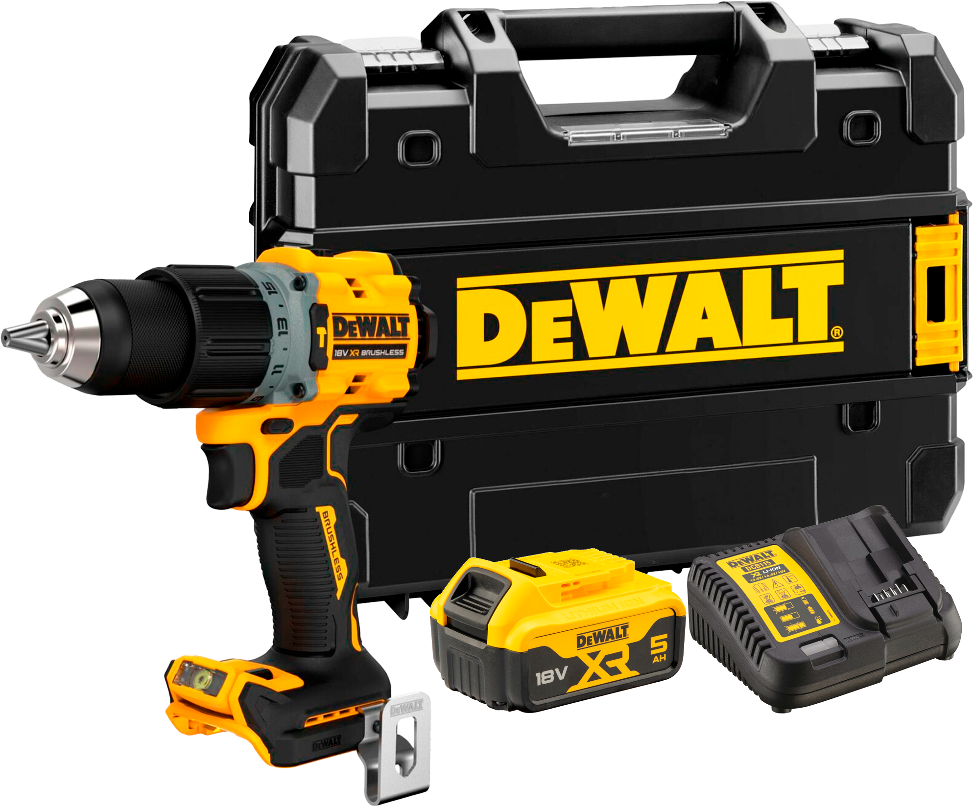 Dewalt 18v slagboremaskine inkl. 18v batteri xr dcb 184 og xr multi-volt lader