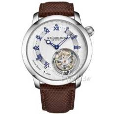 Stührling Original 390.02 Tourbillon Eclipse Sølvfarvet/Læder Ø43 mm