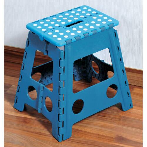 Foldbar høj skammel - 39 x 31 x 22 cm. | Blå.