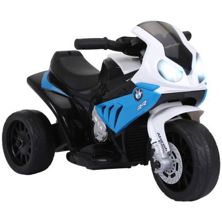 Elektrisk Barnmotorcykel 6 V med Trehjulsdesign, Strålkastare och Musik – Blå, 18–36 Månader