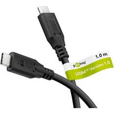 USB-C 4.0 til USB-C lade- og datakabel, 20Gbit/s, 100W, sort, 1m