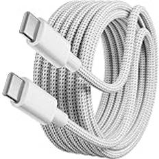 Txtcu USB-C till USB-C-kabel på 5 m, 60 W, USB Typ-C-laddningskabel, snabbladdningskabel kompatibel med iPhone 15/Plus/Pro Max, Samsung Galaxy S24/S23/S22, Pixel 7 Pro, MacBook Pro 2021 och iPad Pro