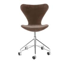 Fritz Hansen - 3117 Sjuan - Helklädd, Tyg, Fame 60017 - Skrivebordsstole - Arne Jacobsen - Blå