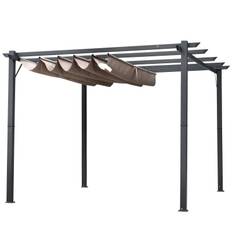 Pergola Paviljong med Skjutbart Tak – 3 x 3 m