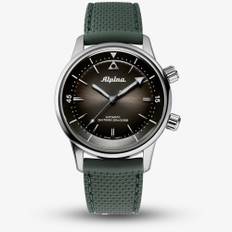 ALPINA Mens Seastrong Green Rubber Strap Watch AL-520GR4H6