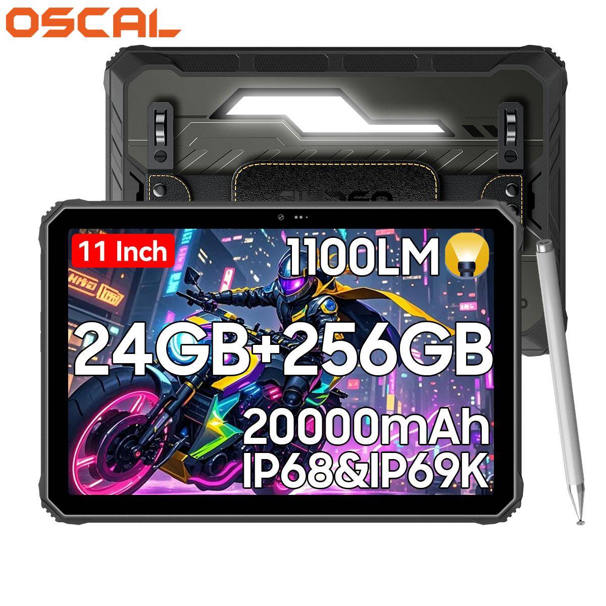 OSCAL SPIDER 10 5G Rugged Tablets Android 15 11 tums Skärm 8+8 GB RAM 256GB ROM Surfplatta 20000mAh 268.2*179.6*17mm only tablet svart