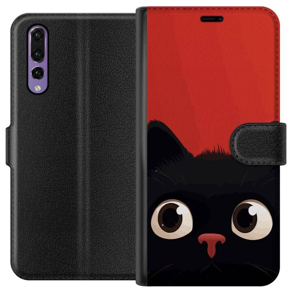 Huawei P20 Pro Svart Plånboksfodral Busig Katt