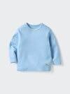 Uniqlo - Crew Neck T-shirt (embroidered, Long Sleeve) - Blue - 12-18 Months (80cm)