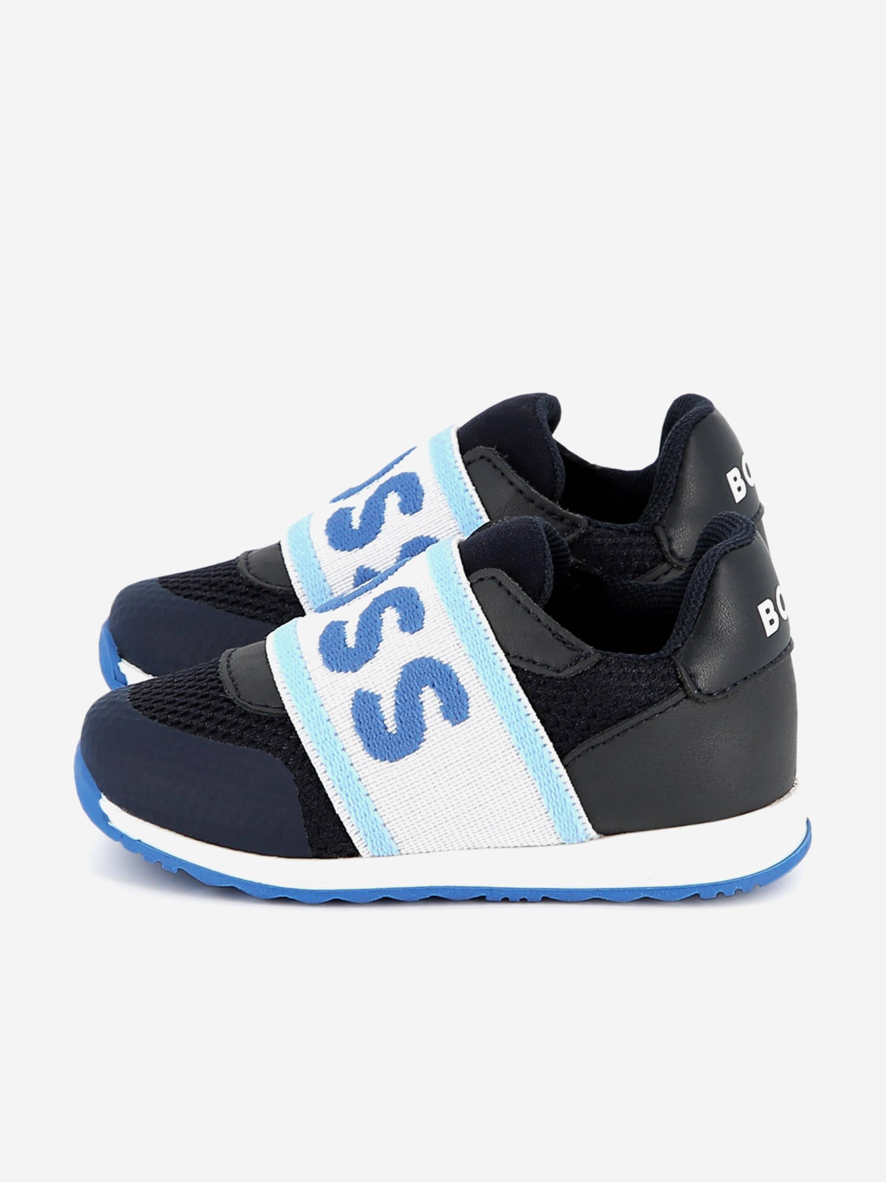 BOSS Boys Logo Trainers in Navy - Navy / EU 25 UK 8 (EU 25 UK 8)
