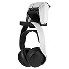 Linkidea Spelheadset och styrenhetshållare, dubbel spelkontroll och hörlurshängare för PS5, PS4, Xbox One, Xbox 360, puls 3D-headset, väggfäste, universellt headset (svart)