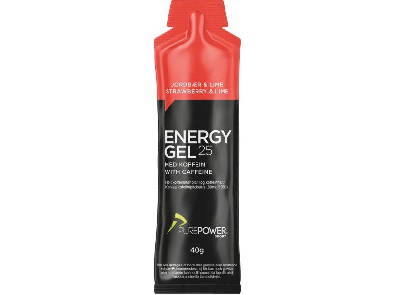 PurePower Caffeine Energy Gel, Jordbær/Lime