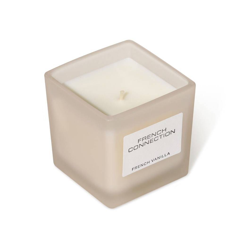 French Connection French Vanilla Luxury Square Candle 220g – Single Wick Scented in Beige - One Size