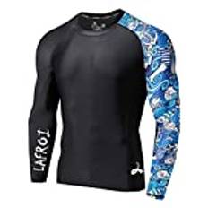 LAFROI Långärmad herr UPF 50+ Baselayer Skins Performance Fit Compression Rash Guard-CLYYB Asym Fantasy Size LG