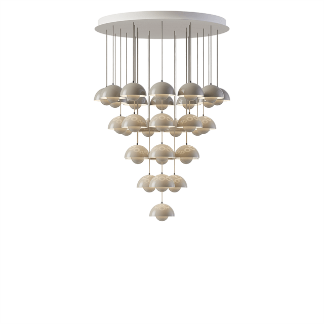 &Tradition Flowerpot Vp10 Lysekrone 31 Stk Ø89 Grå Beige - Lysekroner & Loftskroner Aluminium Grey Beige - 137167A209.