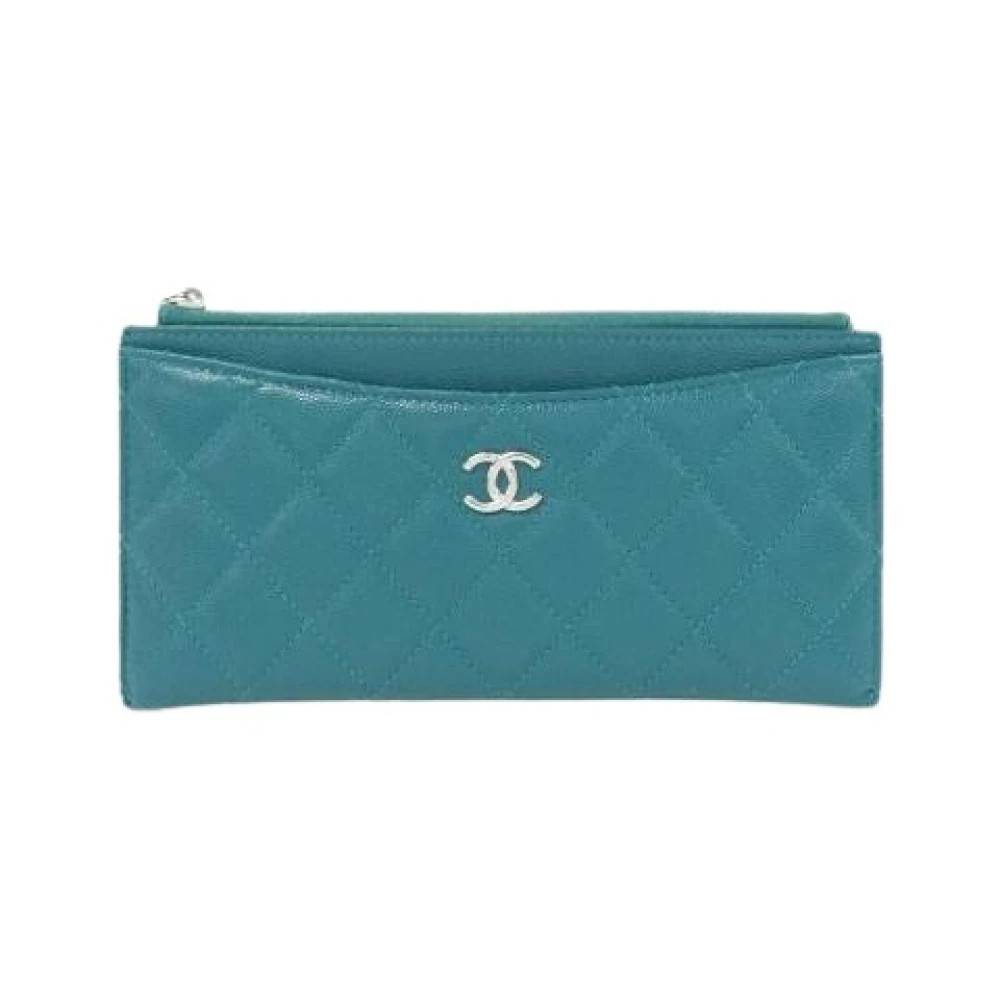 Chanel Vintage Pre-owned Handbag Pouch - Vintage - Dame - Blå - ONE SIZE - Læder
