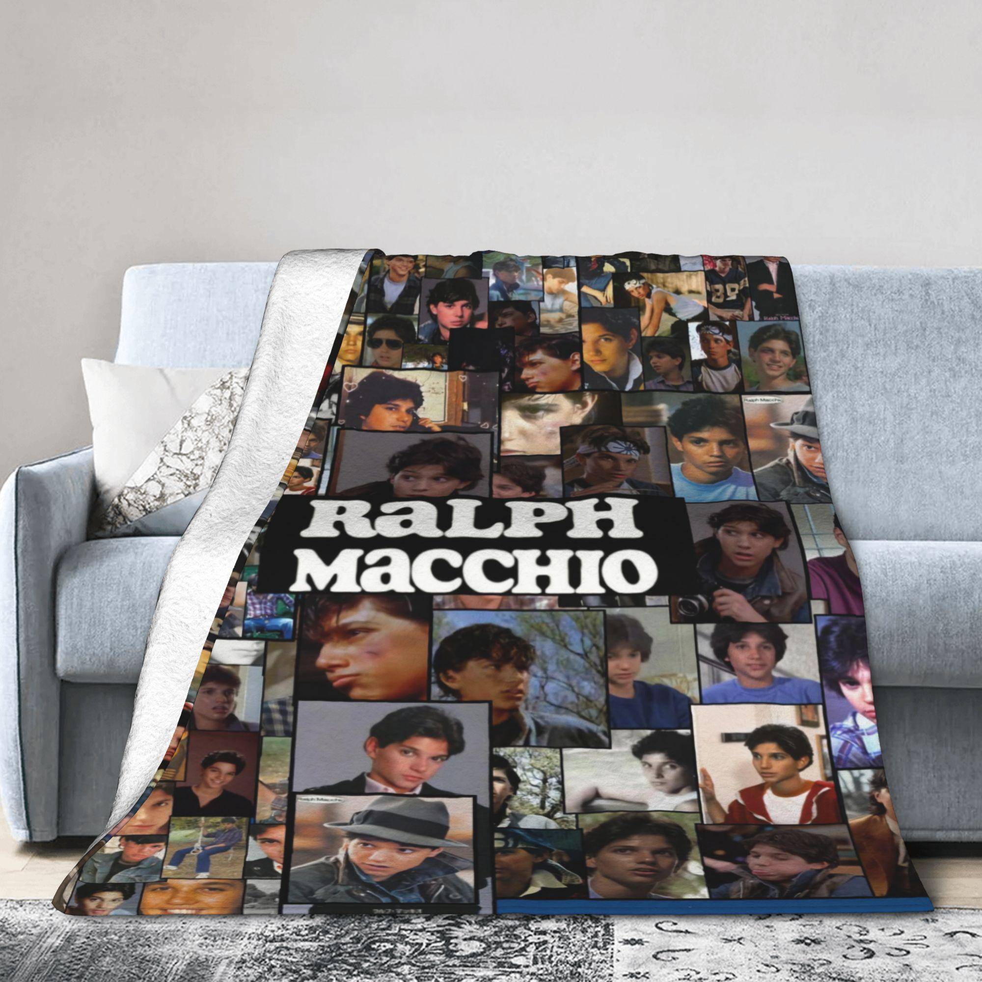 Ralph Macchio Flanellfilt Mjuk Pläd för Utomhusresor Kontor Roligt Sängöverkast Soffa Sängöverdrag