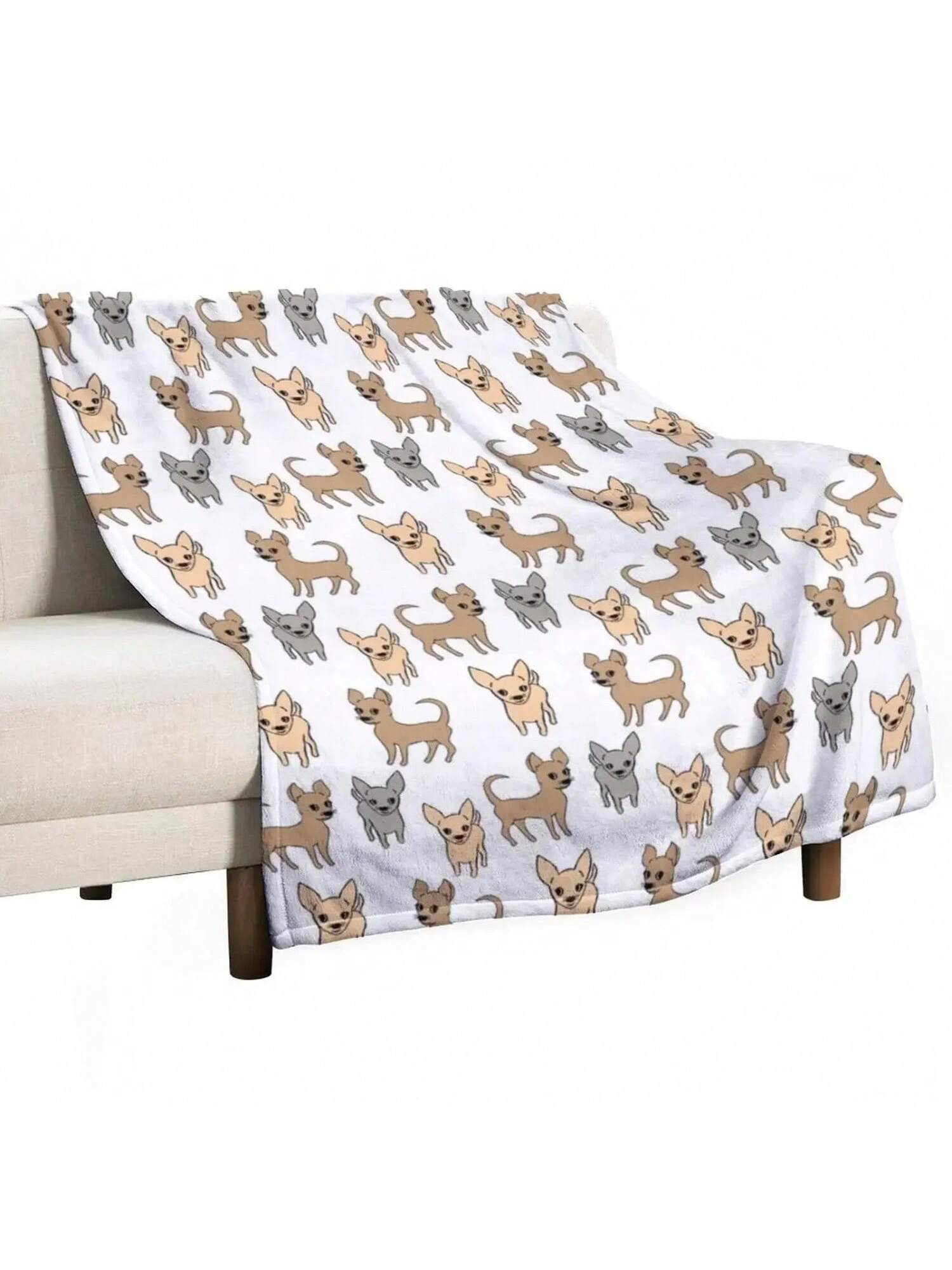 Chihuahua Chihuahuas 2 Pläd Lyxmärke Sovplädar grå färg