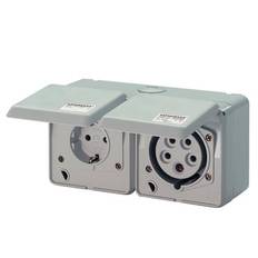 CEE stikdåse dobbelt 5 polet 16A 400V + schuko