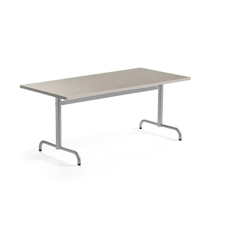 Bord PLURAL, 1600x800x720 mm, ljuddämpande linoleum, silver/grå