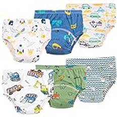 Potträningsbyxor för pojkar flickor，6 förpackningar Återanvändbara träningsbyxor för baby mjuka tvättbara, 2-6 år (as3, age, 3_years, regular, blå)