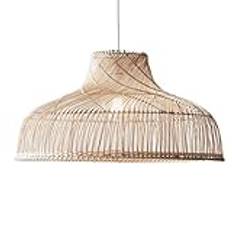 Pendellampa Rotting Retro Rund Ljuskrona Handvävd Lampskärm Lampa Bambu Hänglampa E27 Max.60W Kinesisk stil Handgjord nordisk flätad lampa Dekorativ kontorsbelysning Thoughtful