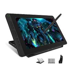 HUION Kamvas 13 Grafiktablett mit Display, 13,3 Zoll Volllaminatbildschirm Pen Display, 8 Programmierbare Drucktasten,Konnektivität mit Android, für Home-Office E-Learning,Verstellbarer Ständer, Grün
