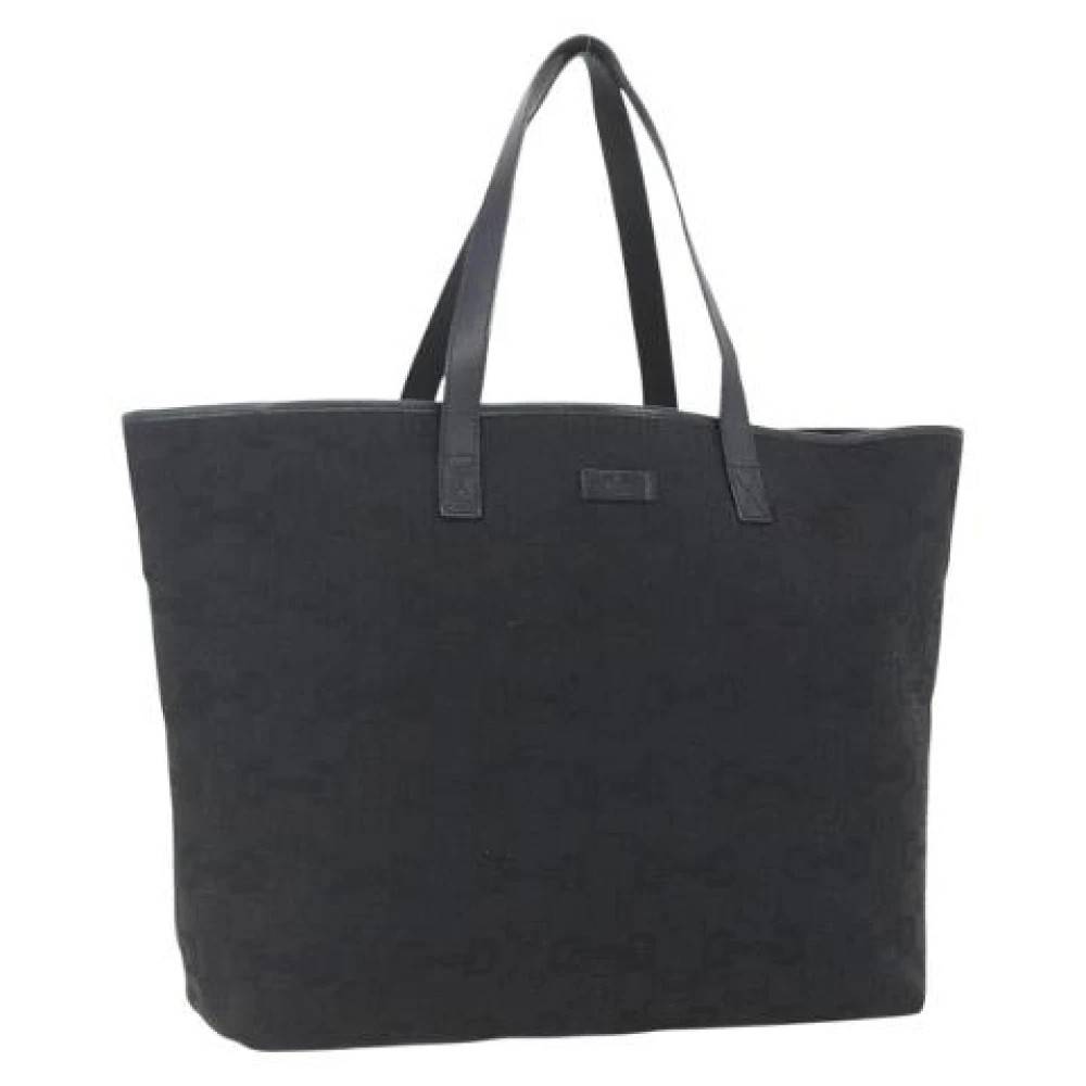 Gucci Vintage Pre-owned Canvas Tote Bag - Vintage - Dame - Sort - ONE SIZE -