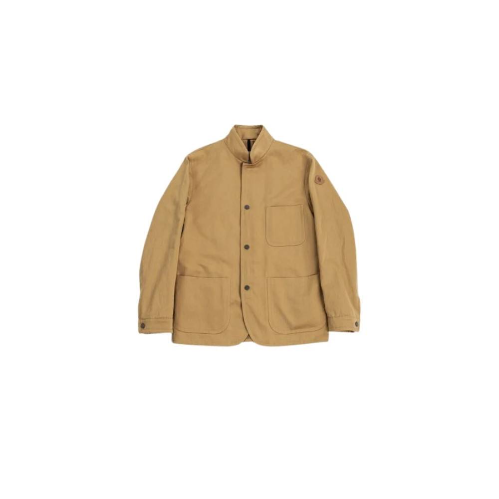Moncler - Beige Overskjorta i Bomull och Linne Jackor - Herr - L - Bomull