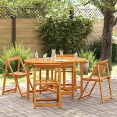 vidaXL Havemøbel Bord 5 pcs Brun 110 x 60 x 72 cm Massivt akacietræ
